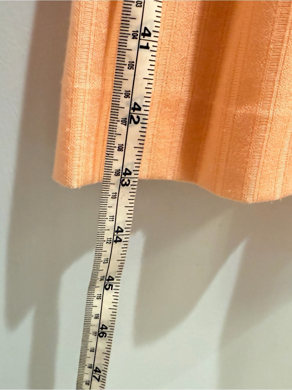 Vintage 70s Claudie Amos Peach Ribbed Knit Midi Dress USA 8 XS Made in England - Picture 11 of 12
